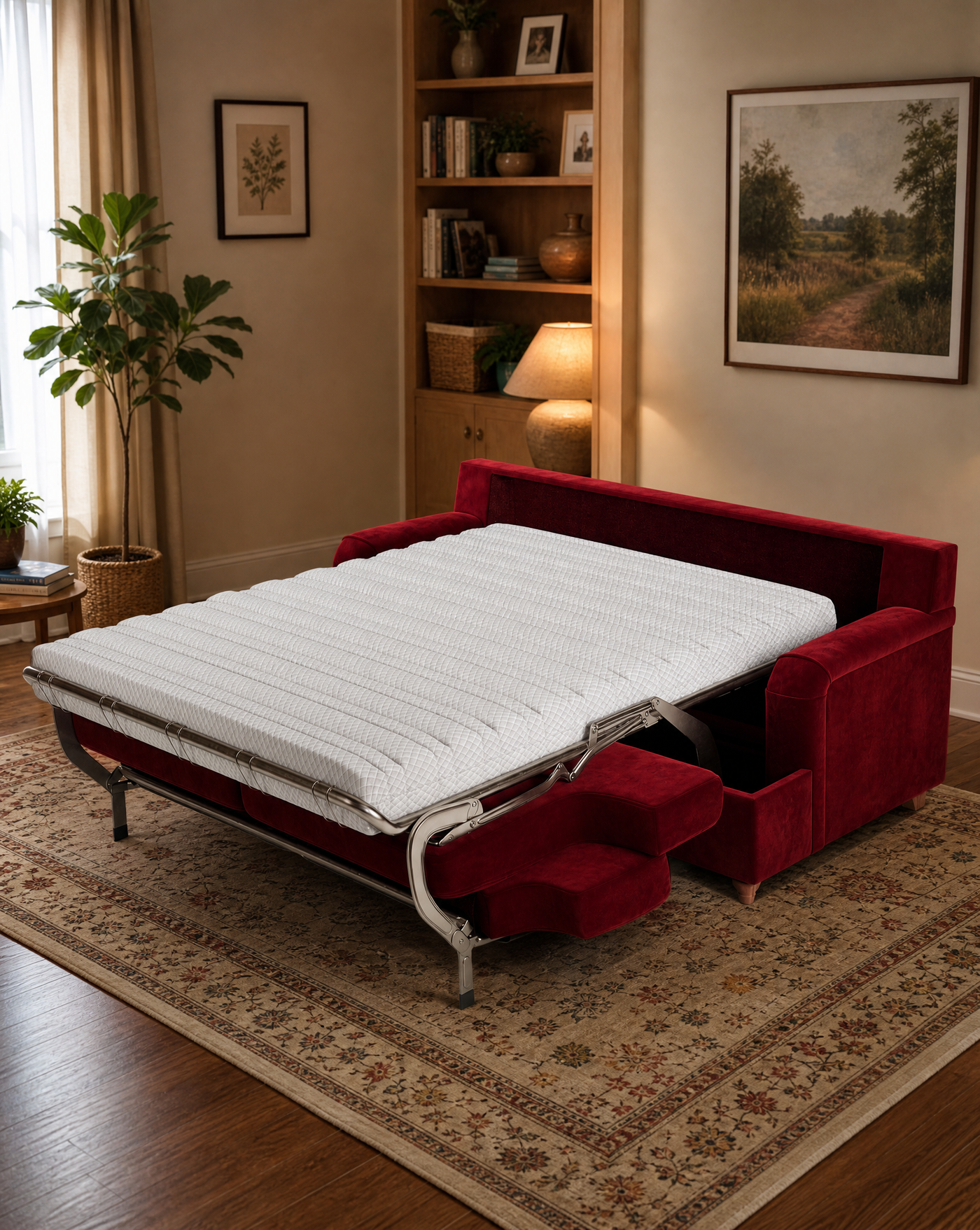 Milly Sedac Epona Roll Out Action Sofa Bed shown open as a bed