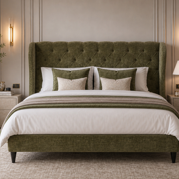 Bedlington 5’0 King Aston Sage Bedframe Oak Legs Quick Ship