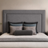 Piper 5'0 King Bed frame Light Grey Contrast Piping Quick Ship
