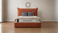 Berkley Pillow Back Super King 6’0 Manual Storage Bed in Mulberry in Stock Quick Ship