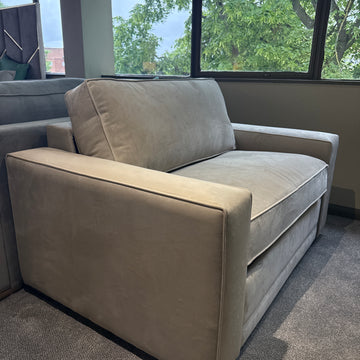 Clearance Emma Love Seat Velvet Cream Sedac Epona Roll Out Action Sofa Bed