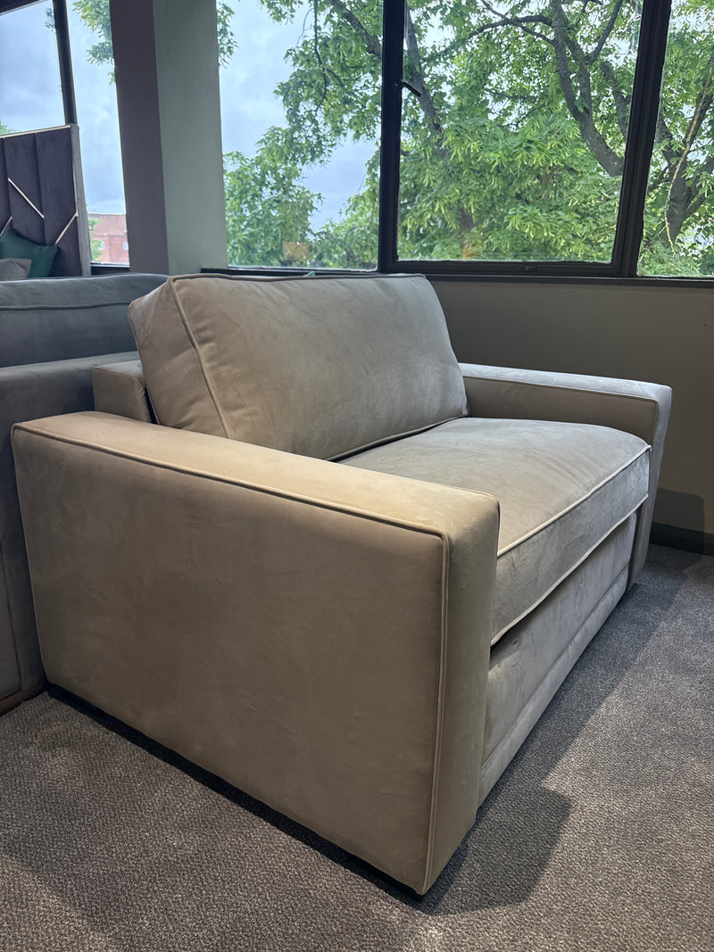 Clearance Emma Love Seat Velvet Cream Sedac Epona Roll Out Action Sofa Bed