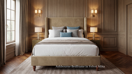 Ashbourne 5'0 King Storage Velvet Dark Beige Quick Ship