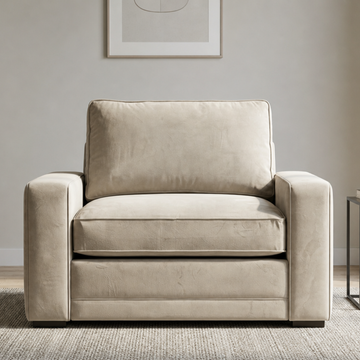 Clearance Emma Love Seat Velvet Cream Sedac Epona Roll Out Action Sofa Bed