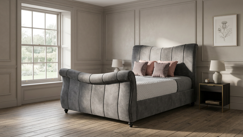 Snuggler 5'0 King Bed frame Marble Metal Quick Ship