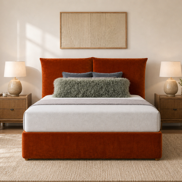Double Cushion 4’6 Double Electric Ottoman Siena Burnt Orange Quick Ship