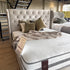 Clearance Bedlington 6’0 Super King Velvet Cream Bedframe Oak Legs