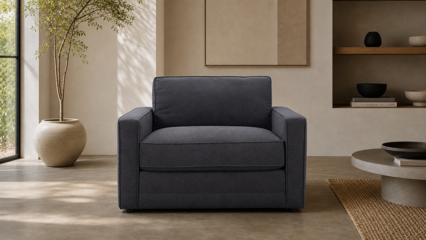 Clearance Emma Love Seat Dark Grey Sedac Epona Roll Out Action Sofa Bed