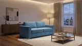Emma sofa bed shown open as a flat bed