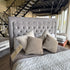 Clearance Cambourne 5’0 King Velvet Silver Bed Frame Oak Legs