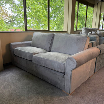 Clearance Emma Large 2 Seater Velvet Silver Sedac Epona Roll Out Action Sofa Bed