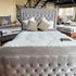 Clearance Cambourne 5’0 King Velvet Silver Bed Frame Oak Legs