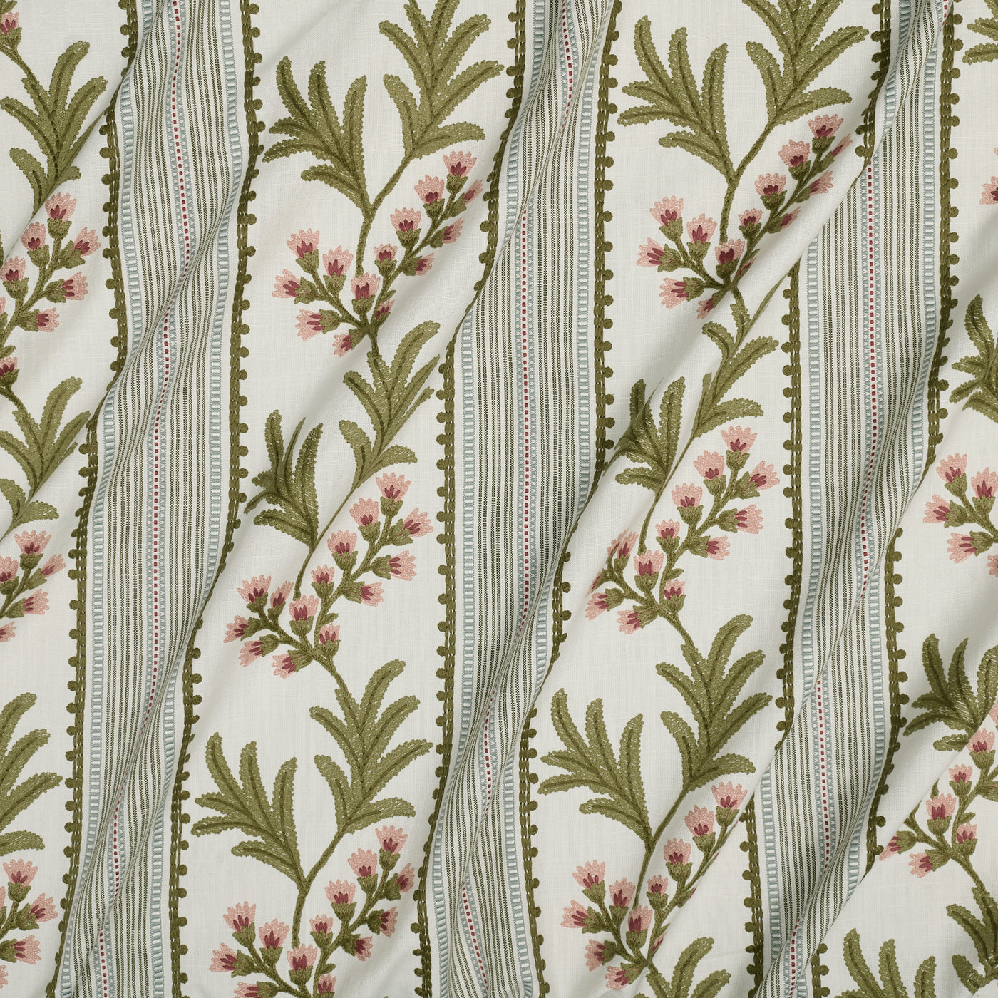 Alessia Guava, embroidered fabric by Kai