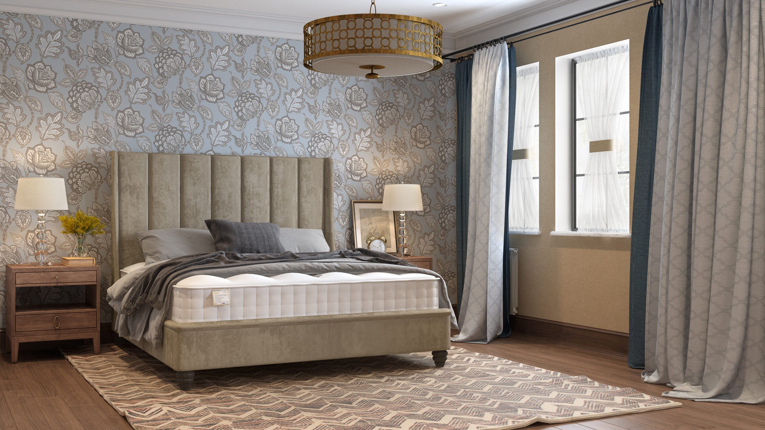 Harper Bed Frame - Wing Design with Large Flutes