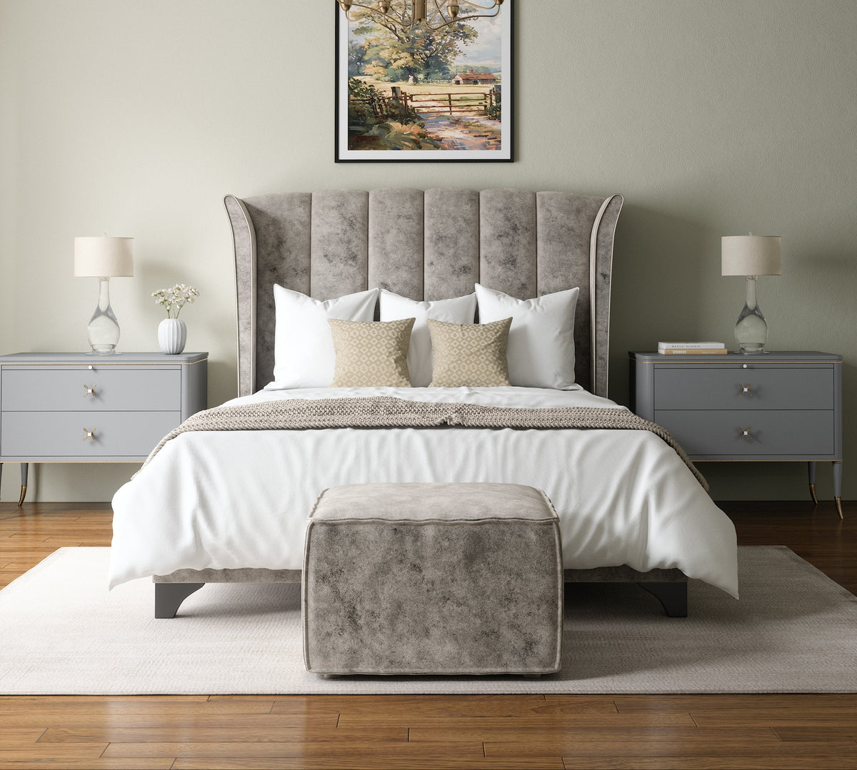 Princess 6'0 Super King Bed frame Marble Silver Quick Ship