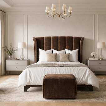 Aria 5'0 King Storage Velvet Chocolate Quick Ship (Out of Stock)