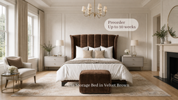 Aria 5'0 King Storage Velvet Chocolate Quick Ship (Out of Stock)