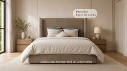 Ashbourne 5'0 King Storage Velvet Dark Beige Quick Ship