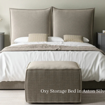 Oxy 4'6 Double Storage Bed Aston Silver Quick Ship
