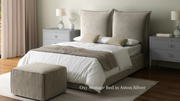 Oxy 4'6 Double Storage Bed Aston Silver Quick Ship