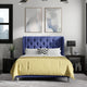 The Bedlington Bed with wings and button-tufted upholstery, also available as a headboard-only option