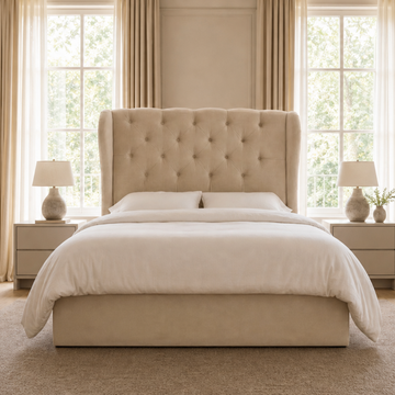 Bedlington 5’0 King Size Storage Velvet Cream (Pre Order 10 Week)