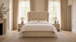Bedlington 5'0 King Storage Velvet Cream Quick Ship