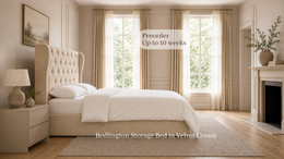 Bedlington 5'0 King Storage Velvet Cream Quick Ship