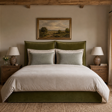 Cambridgeshire 6’0 Super King Storage Velvet Olive Clearance