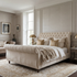Chesterfield 7'0 Emperor Bed frame Velvet Cream Quick Ship