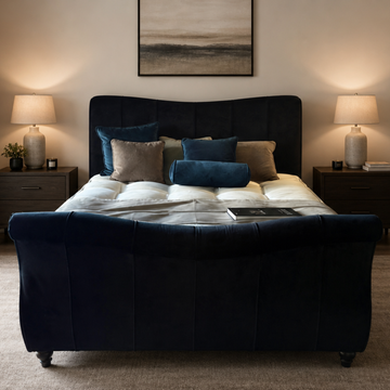 Clearance Snuggler Thiago 5’0 King Ottoman Velvet Black