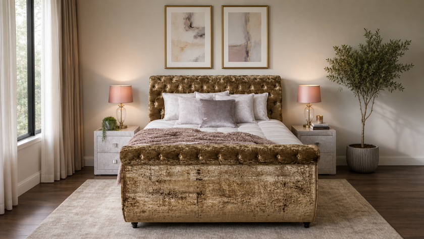 Sleigh 5'0 King Storage Da Vinci Gold Quick Ship