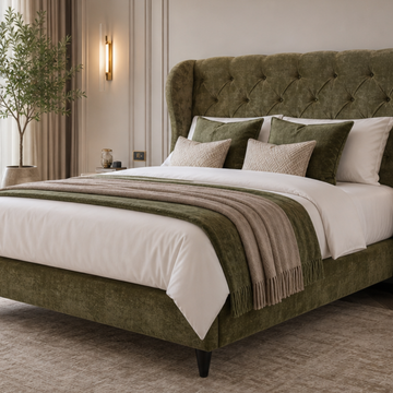 Clearance Bedlington 5’0 King Aston Sage Bedframe Oak Legs