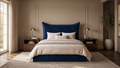 Berkley Pillow Back King 5’0 Manual Storage Bed in Velvet Navy in Stock Quick Ship