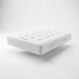 Side stitching detail on The Harrow Natural Medium mattress, European King 160cm by 200cm