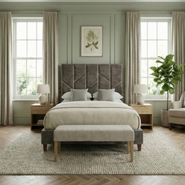 Chelsea 5'0 King Bed frame Infinity Grey Quick Ship
