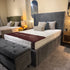 Orion 5'0 King Manual Storage Velvet Grey including Chesterfield Ottoman Box Quick Ship