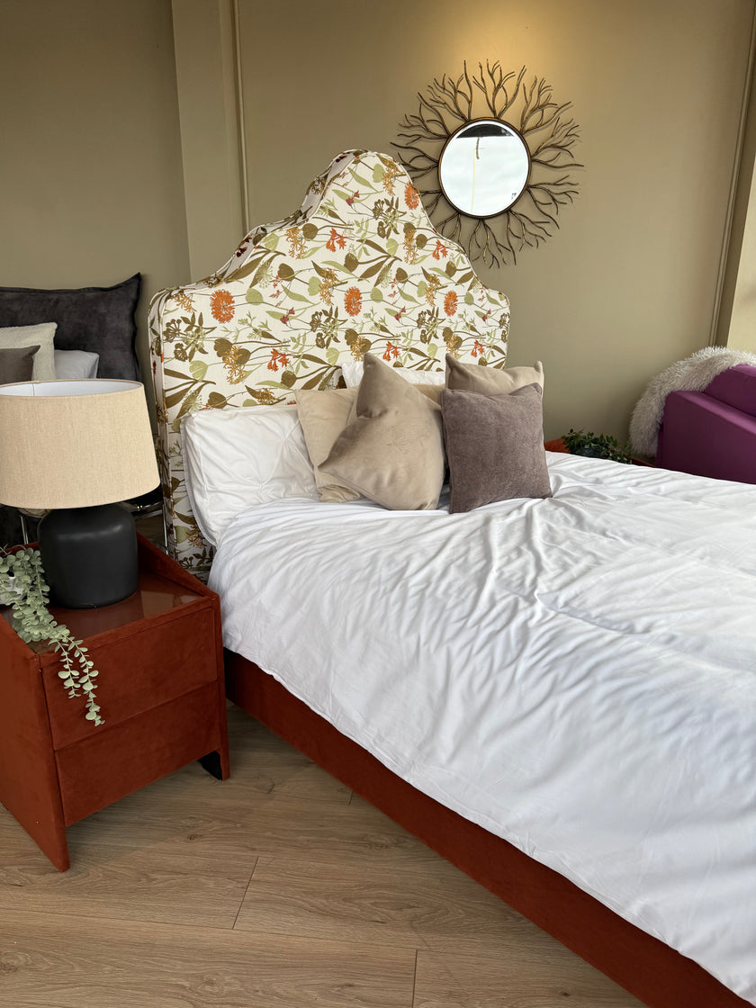 Marlow 5'0 Bed Frame Velvet Rust