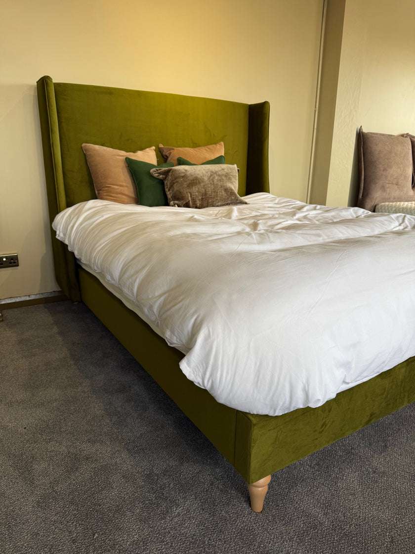 Durham 5'0 Bedframe in Velvet Olive
