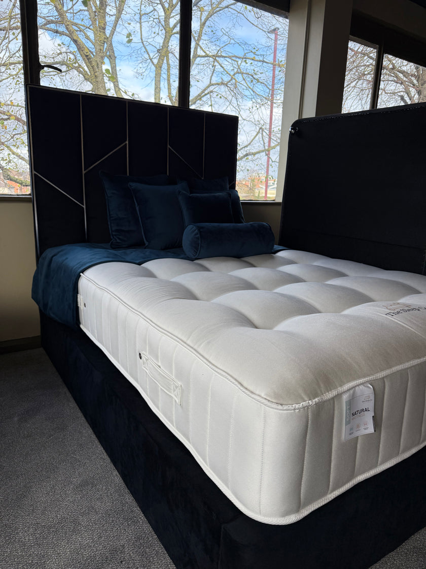 Chelsea 4'6 Electric Ottoman Bed in Velvet Black and Silver Trim