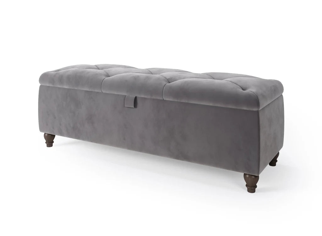 Ives Ottoman Marble Silver Quick Ship