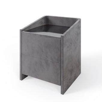 Luxurious upholstered bedside table with elegant design and storage