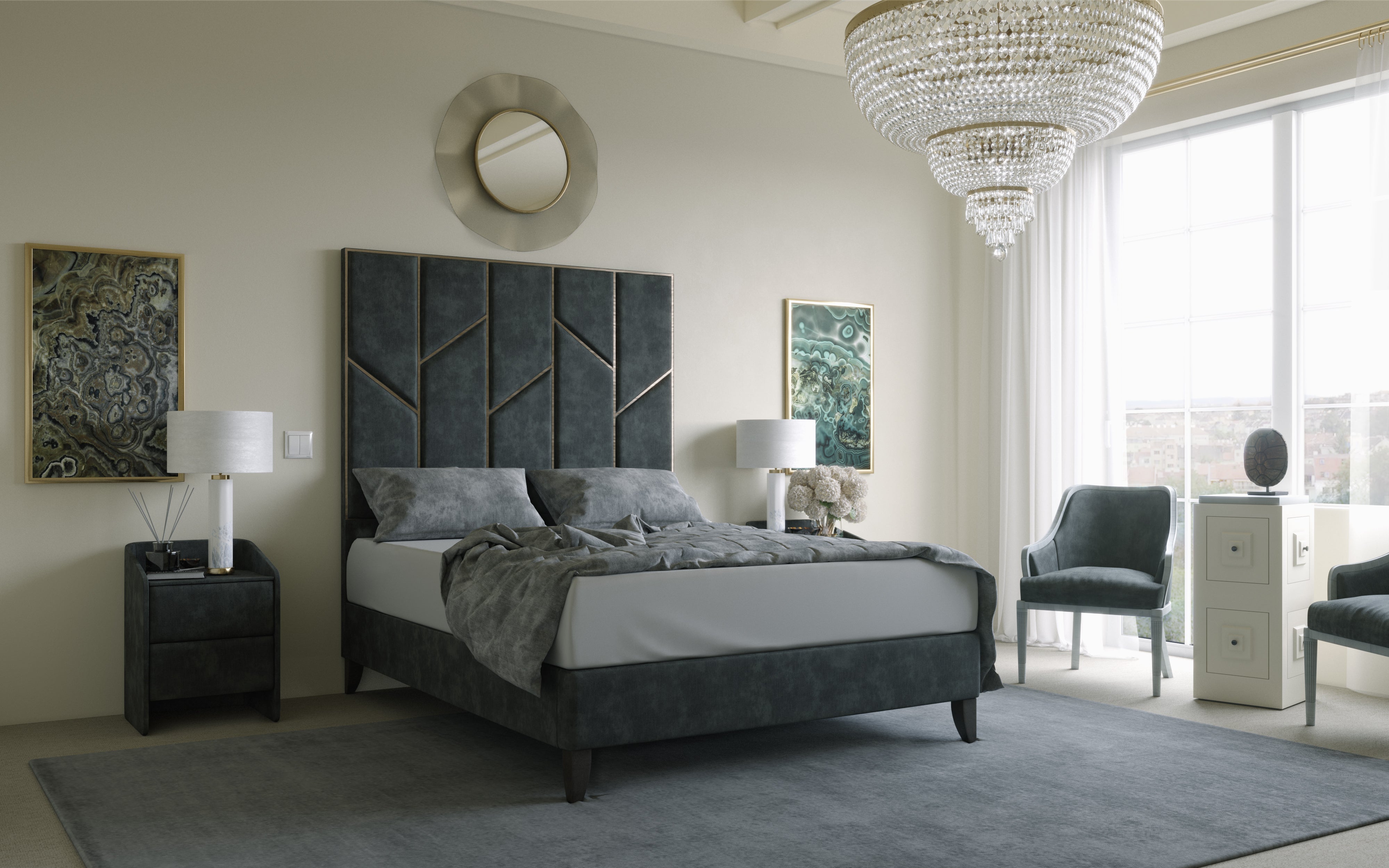 Chelsea Copper Bed with Zig Zag Trim