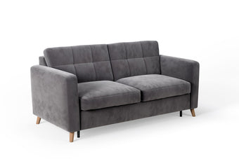 The Riana Sofa Bed featuring a high-leg design and luxurious upholstery with easy sofa-to-bed conversion