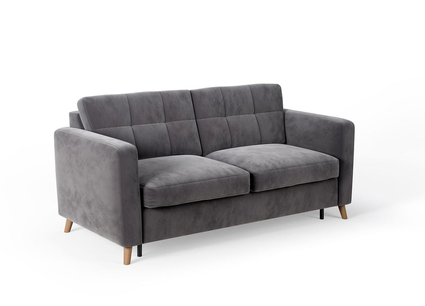 The Riana Sofa Bed featuring a high-leg design and luxurious upholstery with easy sofa-to-bed conversion