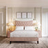 Elegant upholstered bed with button detail