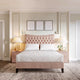 Elegant upholstered bed with button detail