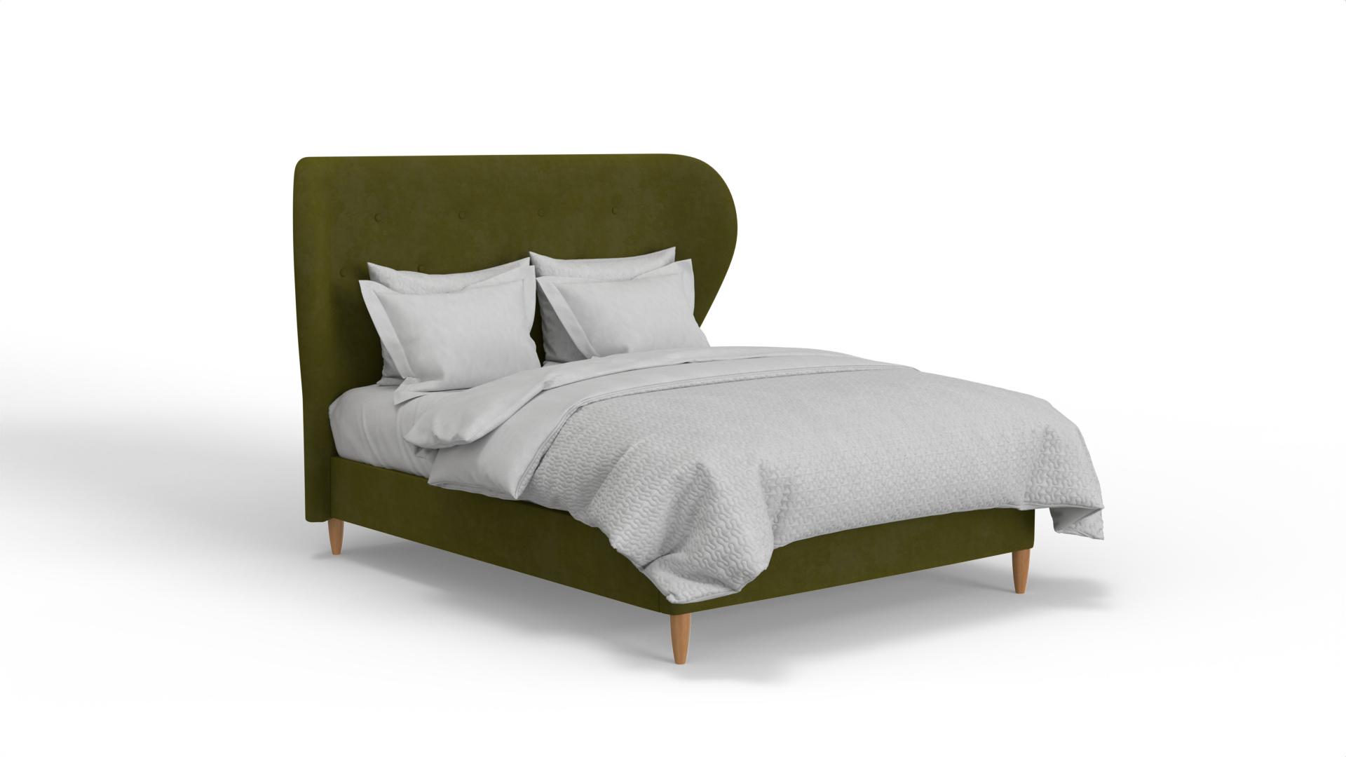 Oscar Bed with Curved Headboard