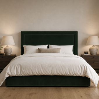 Piper 5'0 King Storage Velvet Dark Green Quick Ship