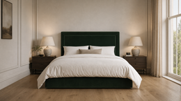 Piper 5'0 King Storage Velvet Dark Green Quick Ship